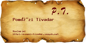 Pomázi Tivadar névjegykártya