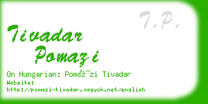 tivadar pomazi business card